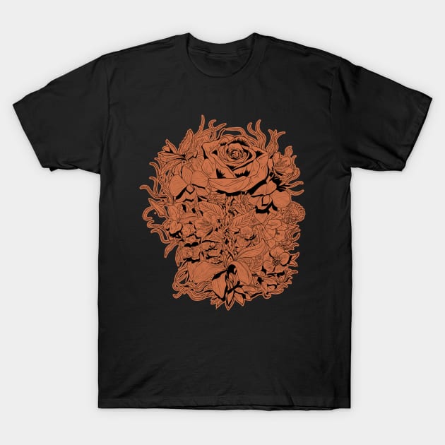 Flower Bouquet T-Shirt by Demonforge